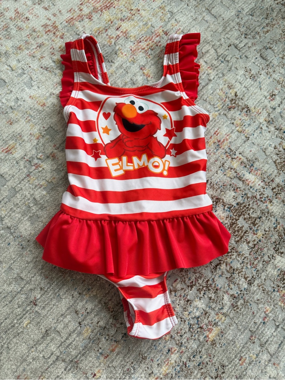 Elmo Sesame Street Girls One-Piece Swimsuit, 3T